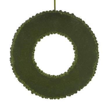 Pom Pom Wreath Green 14.5"