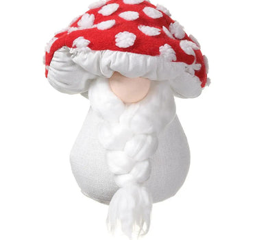 Fabric Mushroom Gnome Red/White 10.5"