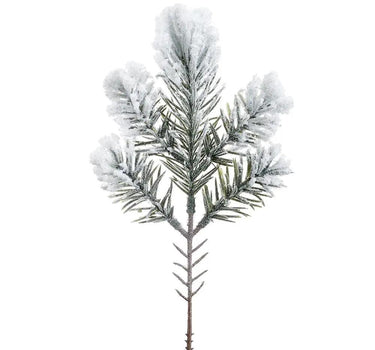 Allstate Snowed Pine Spray White 10" - Artificial Non-Flowering Plants Silk