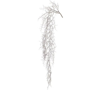 Snowed Twig Hanging Bush White 54"