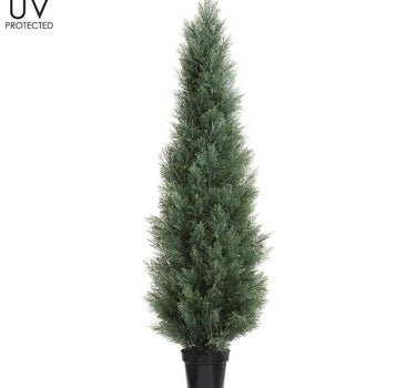 Allstate UV Cedar Topiary In Pot Grey-Green 72" - Artificial Trees Silk