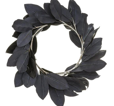 Magnolia Leaf Wreath Black 24"