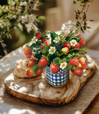 Mini Strawberry Blossom Pop-Up Greeting Card