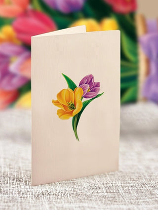 Mini Festive Tulips Pop-Up Greeting Card