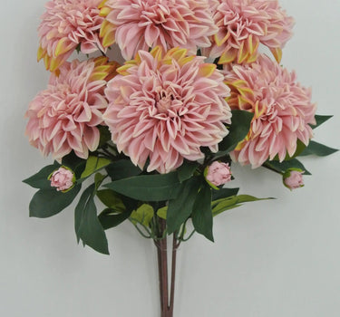 Golden Bell Dahlia Bush Mauve 23" - Artificial Flowering Plants Silk