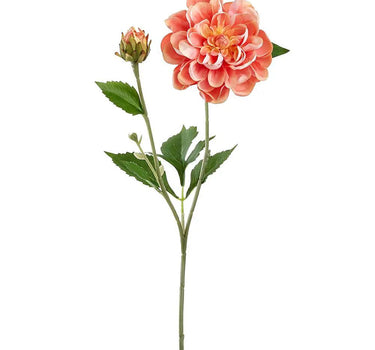 Allstate Dahlia Spray Two-Tone Coral 22.5" - Artificial Flowering Plants Silk