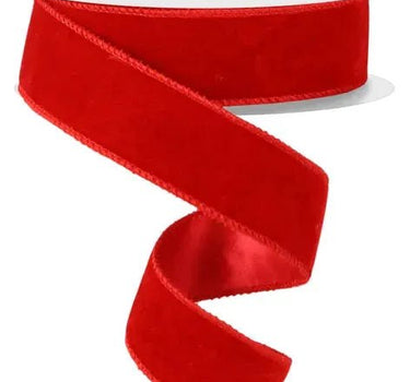 Deluxe Red Velvet/Satin Backing Ribbon 1.5" x 10yd - Evergreen Home and Floral