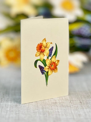 Mini English Daffodils Pop-Up Greeting Card