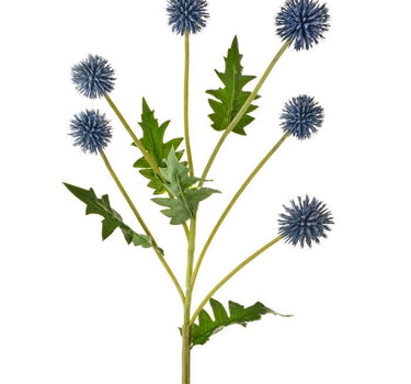 Regency Echinops Spray Blue 24" - Artificial Flowering Plants Silk