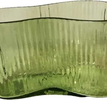 SNK Emerald Ripple Glass Planter 7"L x 4.25"H x 4"W - Planters Merchandise