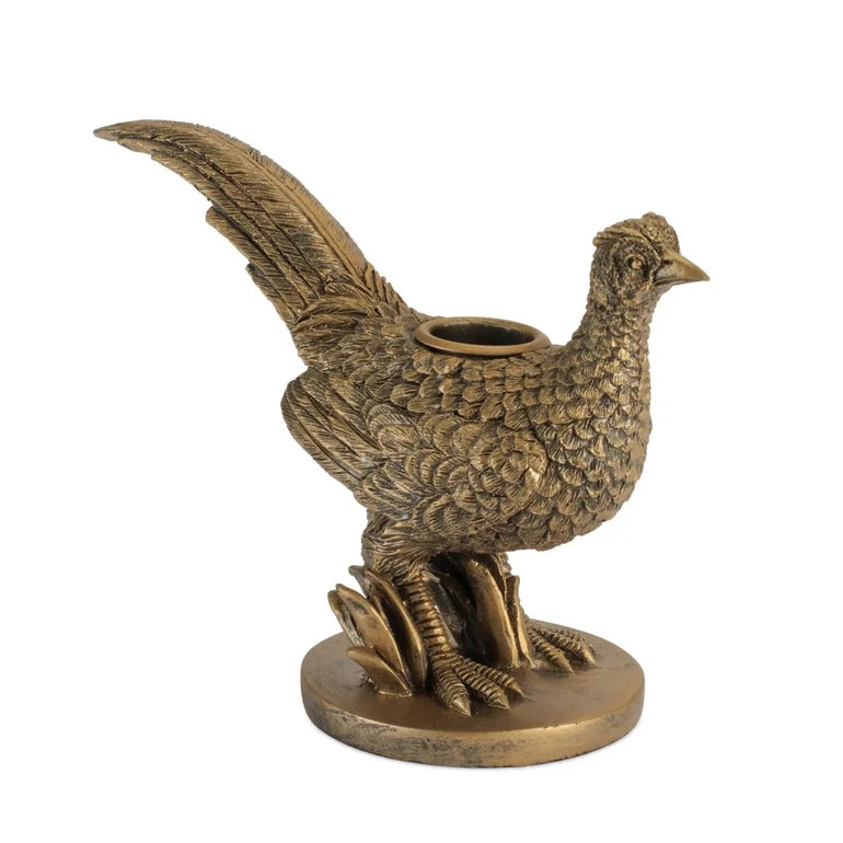 Antique gold pheasant fall home decor