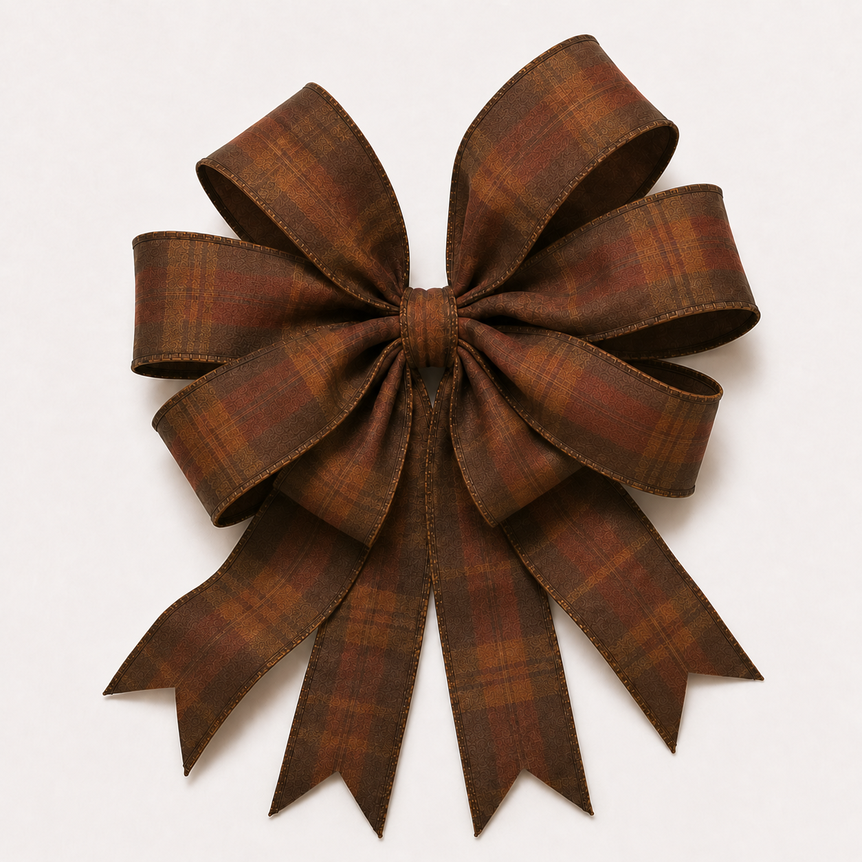 Handmade brown plaid fall bow