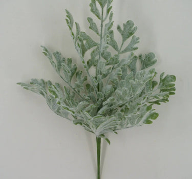 Golden Bell Flocked Dusty Miller Bush 17" - Artificial Shrubs Silk