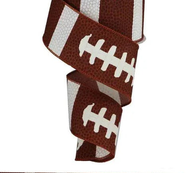 Football Laces Ribbon 2.5" x 10 yd - Evergreen Home and Floral