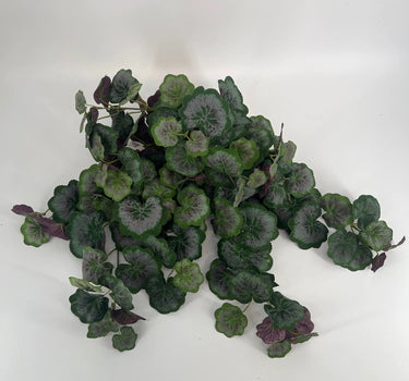 Le Fleur Geranium Leaves Hanging Bush Green - Artificial Non-Flowering Plants Silk