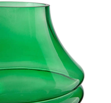 A&B Glass Flower Vase Green 7.5" x 7.5" x 8" - Vases Merchandise