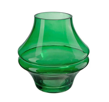 A&B Glass Flower Vase Green 7.5" x 7.5" x 8" - Vases Merchandise