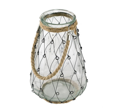 Glass Wire Teardrop Vase 8.5"D x 12.6" - Evergreen Home and Floral