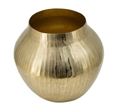 A&B Gold Aluminum Chisel Flower Vase 11"D x 9" - Vases Merchandise