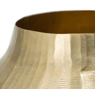 A&B Gold Aluminum Chisel Flower Vase 11"D x 9" - Vases Merchandise