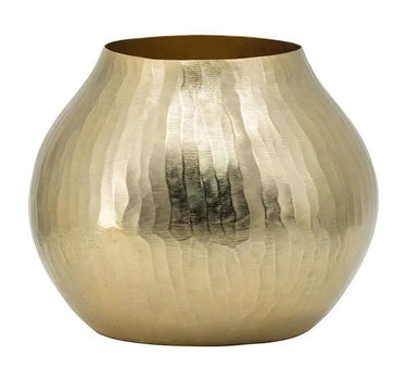 A&B Gold Aluminum Chisel Flower Vase 11"D x 9" - Vases Merchandise