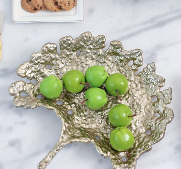 Gold Aluminum Leaf Plate 15" - Evergreen Home and Floral