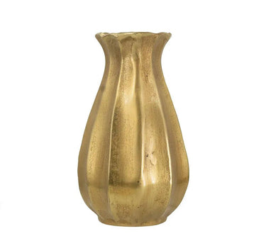 A&B Gold Aluminum Scalloped Vase 6.5"x 10.5" - Uncategorized Merchandise