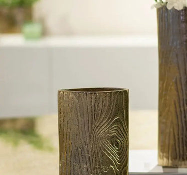 A&B Gold Aluminum Trunk Vase 6" x 2.5" x 10" - Vases Merchandise