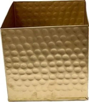 SNK Gold Iron Hammered Cube Container 5'' x 5" x 5'' - Uncategorized Merchandise