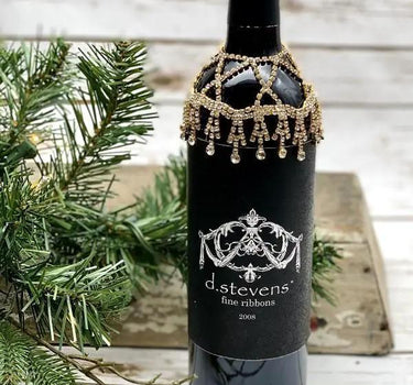D Stevens Gold Jewel Star Shape Wine Collar 6" - Wine Bottle Holders