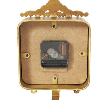 Deco Marché Gold Metal Scroll Antique Style Decorative Clock 6" x 3" x 8" - Desk Clocks Merchandise