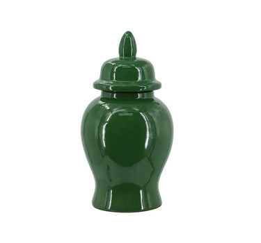 A&B Green Ceramic Ginger Jar 6.3"D x 12" - Decorative Jars Merchandise