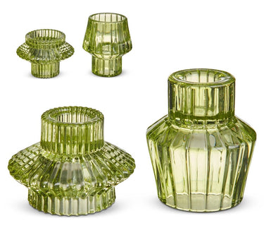 RAZ Green Vintage Candle Holder (2 Sizes) 2-3" - Uncategorized Merchandise