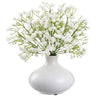 Allstate Gypsophila in Ceramic Vase White 9" - Artificial Flowering Plants Silk