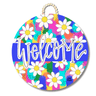 DK Designs Happy Daisies "Welcome" Circle Door Hanger - Decor Merchandise