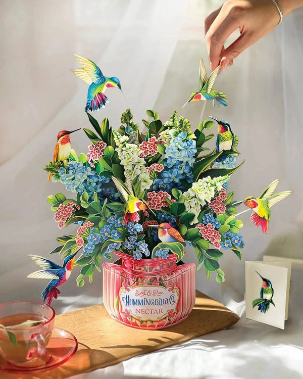FreshCut Paper LLC Hummingbird Oasis Pop-Up Greeting Card - Greeting Cards Merchandise