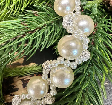 Ocean Pearl Jewel Drop 48-inch garland by Regency; white pearl and crystal bead strand