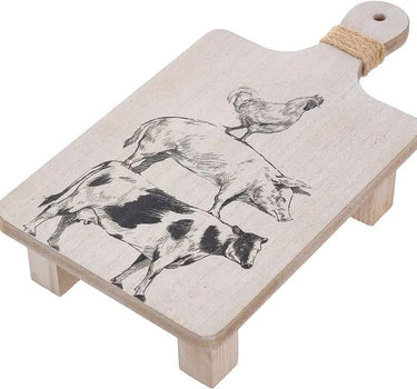 Special T Wood Cow/Pig/Chicken Board Tray - Uncategorized Merchandise