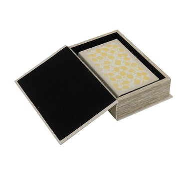Floral Motif Book Box Yellow - Large