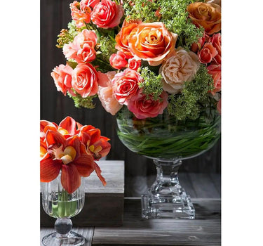 Large Rose Bud Spray Light Coral 22" - Evergreen Home and Floral