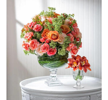 Large Rose Bud Spray Light Coral 22" - Evergreen Home and Floral