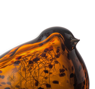 LED Amber Glass Bird 8.5" x 5" - Evergreen Home and Floral