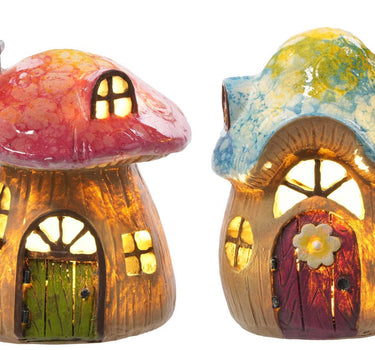 Special T LED Mushroom House (2 Asst) 4.5"H x 3.5"D - Uncategorized Merchandise