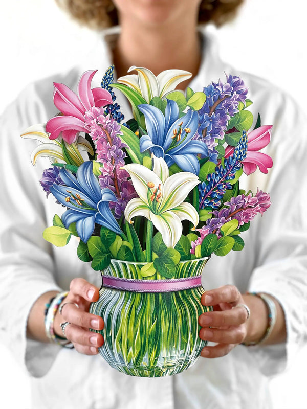 FreshCut Paper LLC Lilies & Lupines Pop-up Greeting Card - Greeting Cards Merchandise