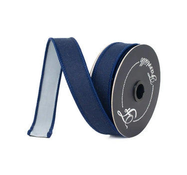 Farrisilk Linen Tones Blue Wired Ribbon 1"W X 10Yd - Ribbons & Trim Ribbon