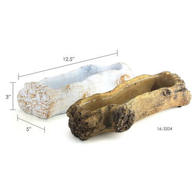 Ceramic Log Planter 12.5"L x 3"H