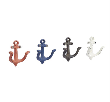 Deco Marché Metal Anchor Wall Hook (4 Asst) 4"x 4" - Coat & Hat Racks Merchandise