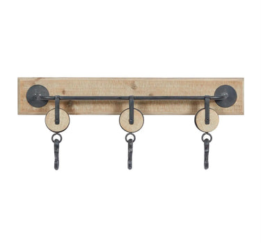 Deco Marché Metal Wood Wall Hooks 24"x10" - Coat & Hat Racks Merchandise