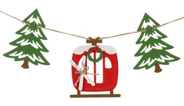 Ganz/CBK Trees/ Ski Gondola Garland 45.25"L - Garlands Merchandise