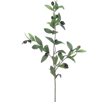 Allstate Olive Branch Green-Burgundy 31.5" - Artificial Non-Flowering Plants Silk